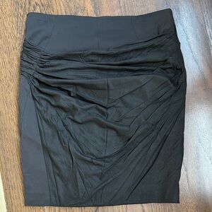 Thakoon Black Pencil Skirt with front ruched panel.